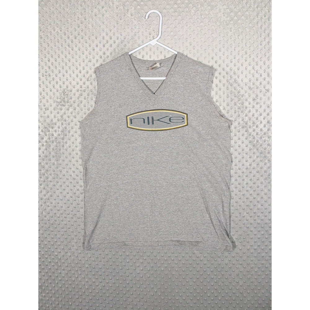 Vintage Nike Sleeveless Shirt Men's Large Sleeveless Tank Gray 80's 90s Made USA